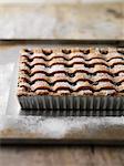 Tray of baked fruit tart