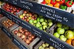 Crates of produce for sale