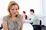 Businesswoman smiling in office