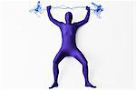 Man in bodysuit posing with string