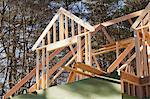 House under construction with roof dormer