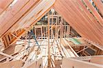 Innenansicht des Dachsparren eines gerahmten Hauses