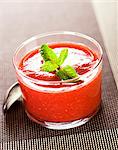 Strawberry soup with fresh mint