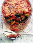 Summer vegetable cheese-topped dish