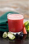 Watermelon,bilberry and cucumber smoothie