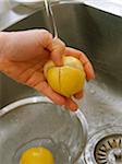 Die Zitronen unter das Leitungswasser Kühlung