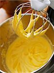 Blending together the egg yolks and the sugar