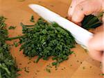 Chopping the chives