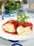 Poivrons rouges farcis de morue-sel