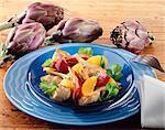 Purple artichoke,duck Magret and orange salad