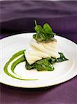 Cod with spinach