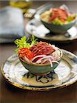 Kalbfleisch-Sashimi mit Sesam und wasabi