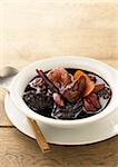 Dried fruit stewed in red wine with cinnamon