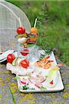 Plat léger apéritif dans le jardin