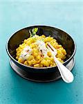 Golden risotto with gorgonzola