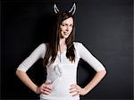 woman with devil horns