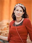 Italy, Venice, Portrait of woman wearing hair band