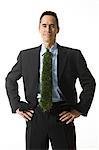 businessman with a tie made of grass