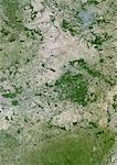 Région (France), véritable couleur Satellite Image du centre. Centre de région, France, image satellite couleur vraie. Cette image a été compilée à partir de données acquises par les satellites LANDSAT 5 & 7.