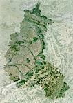 Image Satellite vrai couleur Champagne-Ardenne région (France), avec le masque. Région Champagne-Ardenne, France, image satellite couleur vraie avec masque. Cette image a été compilée à partir de données acquises par les satellites LANDSAT 5 & 7.