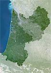 Aquitaine Region, Frankreich, wahre Farbe Satellitenbild mit Maske. Region Aquitaine, Frankreich, true-color-Satellitenbild mit Maske. Dieses Bild wurde aus Daten von Satelliten LANDSAT 5 & 7 erworbenen zusammengestellt.