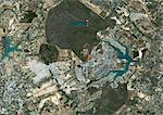Brazilia, Brésil, couleur vraie Image-Satellite. Brazilia, Brésil. Image satellite de véritable couleur de Brasilia, ville capitale du Brésil. Image prise le 6 septembre 2001, à l'aide de données LANDSAT 7.