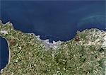 Cherbourg, France, True Colour Satellite Image. Cherbourg, France. True colour satellite image of the city of Cherbourg, taken on 12 May 2002, using LANDSAT 7 data.