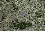 Reims, France, couleur vraie Image-Satellite. Reims, France. Image satellite de vraies couleurs de la ville de Reims, prise le 2 juillet 2001, à l'aide de données LANDSAT 7.