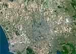 Satellitenbild von Rom, True Color. Rom, Italien. Echtfarben-Satellitenbild von Rom, die Hauptstadt Stadt Italiens. Bild genommen am 3. August 2001, mit LANDSAT 7-Daten.