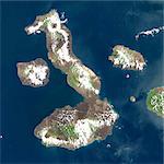 Vue satellite de Galapagos volcans, archipel des Galapagos