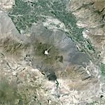 Ararat Volcano, Turkey, True Colour Satellite Image. Ararat, Turkey, true colour satellite image. Ararat is a major volcano located on the Eastern part of Turkey, close to the border with Iran and Armenia. Composite image dated 1987-1989 using LANDSAT data. Print size 30 x 30 cm.