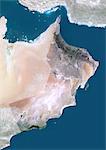 Oman, Naher Osten, Asien, echte Farbe Satellitenbild mit Maske. Satellitenaufnahme von Oman (mit Maske). Dieses Bild wurde aus Daten von Satelliten LANDSAT 5 & 7 erworbenen zusammengestellt.