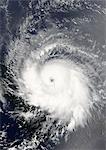 Hurricane Ivan, Atlantic Ocean, On 05/09/2004, True Colour Satellite Image. Hurricane Ivan on 5 September 2004 east of Tobago island over the Atlantic ocean. True-colour satellite image using MODIS data.