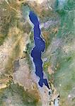 Lac Malawi, Afrique, vraie couleur Image-Satellite. Image satellite de vraies couleurs du lac Malawi, un grand lac de l'Afrique située entre le Malawi, le Mozambique et la Tanzanie. Image composite à l'aide de données LANDSAT 5.