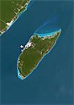 Cozumel Island, Mexico, True Colour Satellite Image. True colour satellite image of Cozumel, an island in the Caribbean Sea off the eastern coast of Mexico's Yucatan Peninsula (left). Image taken on 17 April 2001, using LANDSAT 7 data.