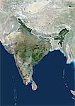 Satellite View of India and Surrounding Area