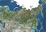 Russie, Image Satellite couleur vraie avec bordure. Russie, image satellite couleur vraie avec bordure. Image composite à partir des données LANDSAT 5 & 7satellites.