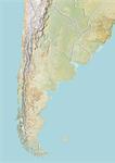 Argentina, Relief Map With Border