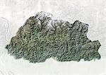 Bhutan, Satellite Image With Bump Effect, With Border and Mask