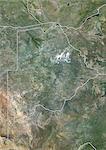 Botswana, Image Satellite couleur vraie avec bordure