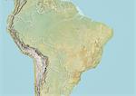 Brazil, Relief Map With Border