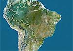 Brésil, Image Satellite couleur vraie avec bordure