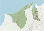 Brunei, Relief Map With Border and Mask