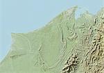 Brunei, Relief Map With Border