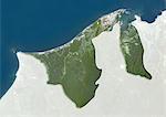 Brunei, True Colour Satellite Image With Border and Mask