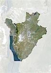 Burundi, True Image couleur Satellite avec bordure et masque