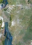 Burundi, True Colour Satellite Image With Border
