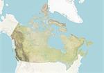 Canada, Relief Map With Border and Mask