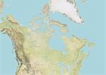 Canada, carte de Relief avec bordure