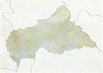 Central African Republic, Relief Map With Border and Mask